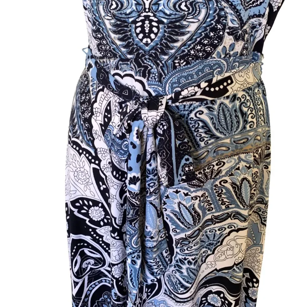 Charter Club Blue Midi Dress with Waist Tie Size Small - Picture 5 of 13